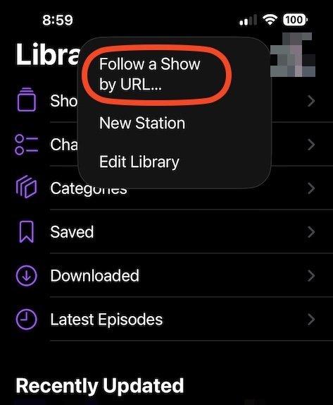 Follow a Show by URL option